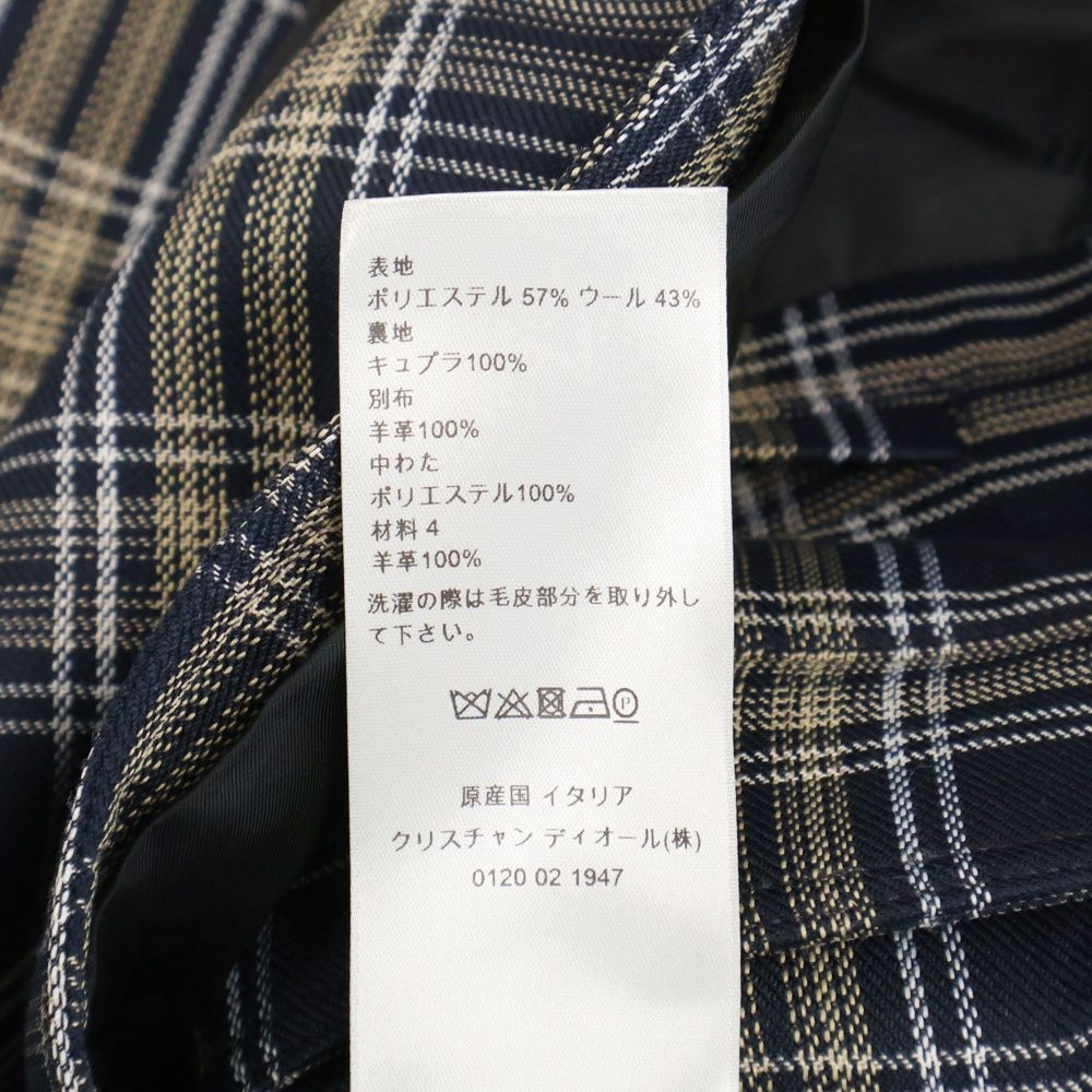 Dior HOMME ディオールオム チェック総柄 ジップアップ ジャケット ブルゾン ネイビー/ブラック 013C414A4721 Dior HOMME (ディオールオム) チェック総柄 ジップアップ ジャケット