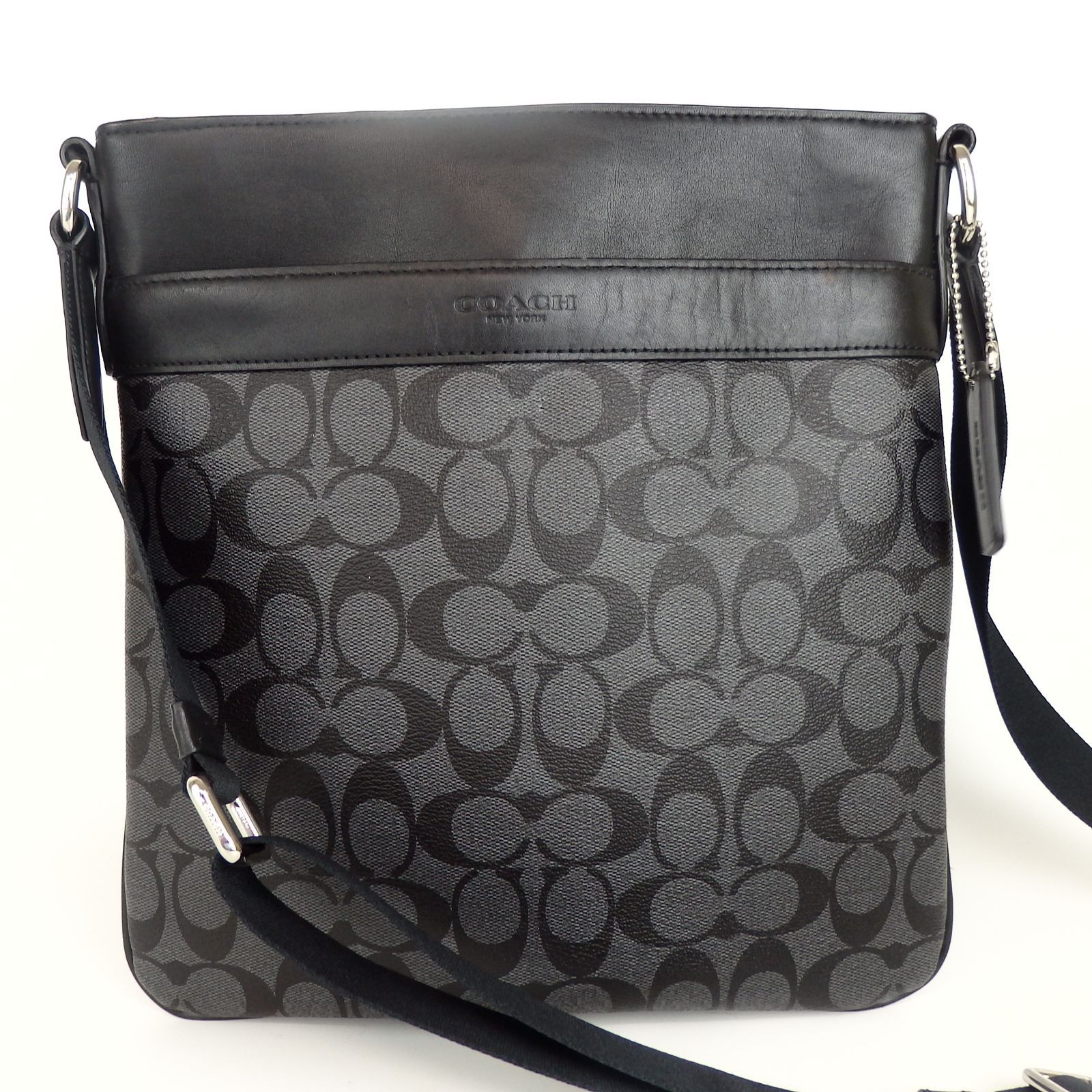 コーチシグネチャーハンドバッグレザー黒 COACH】コーチ シグネチャー ショルダーバッグ F54781 ブラック