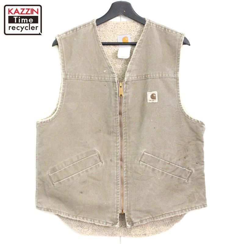 00s USA製 Carhartt 裏地ボア ダック ベスト メンズ 表記Mサイズ