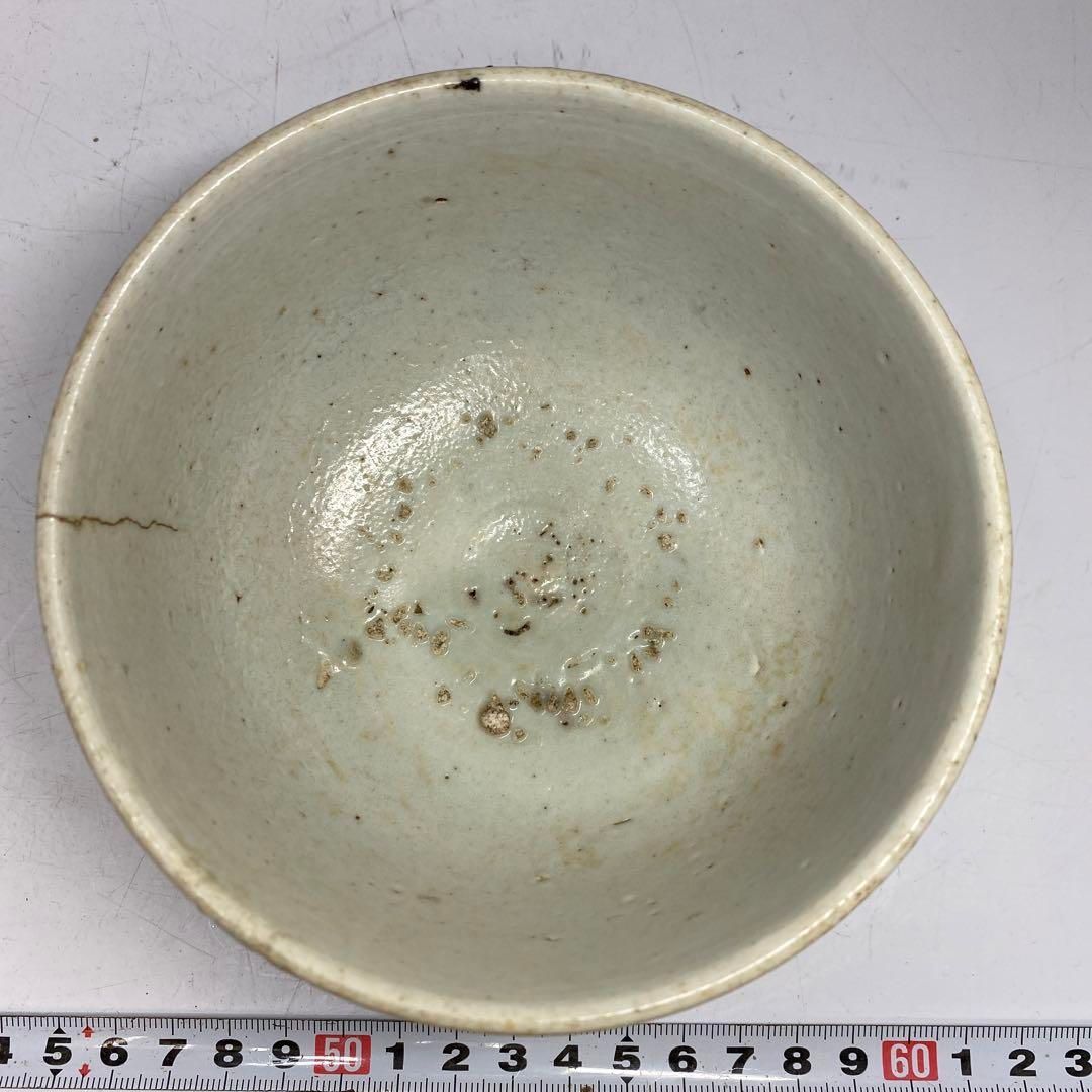 朝鮮古美術 李朝白磁茶碗 I 直径12.2cm 東H5-0903②タニチ