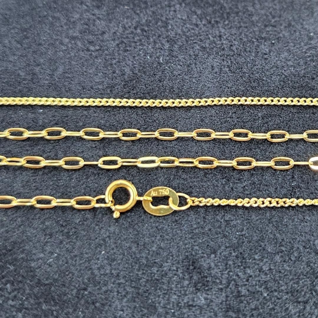 お洒落！18金 K18 コンビネーション ネックレス 45cm お洒落！18金 K18 コンビネーション ネックレス 45cm 50cm 選べる