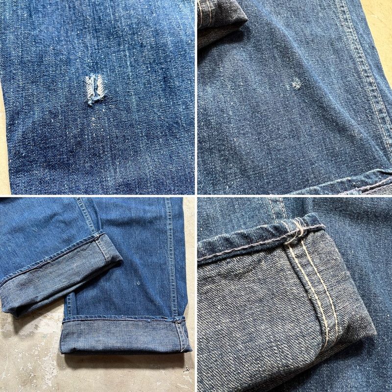 【値下げ】~40's デニムオーバーオール 大戦モデル 月桂樹ボタン Unknown ~40's デニムオーバーオール 大戦モデル 月桂樹ボタン