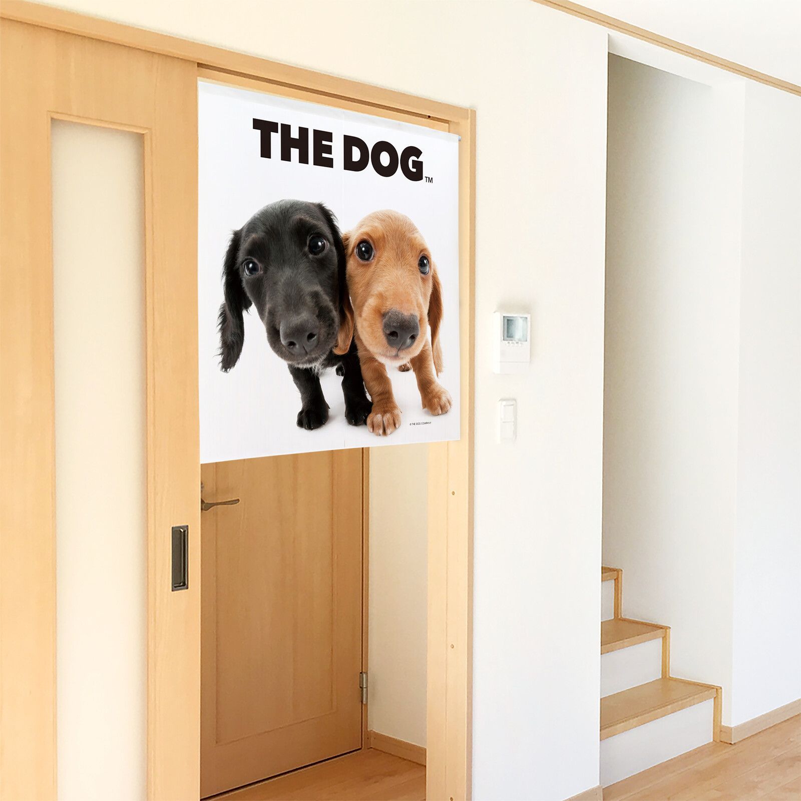 のれん 暖簾 THE DOG いぬ犬 ダックスフンド2匹 85×90 日本製