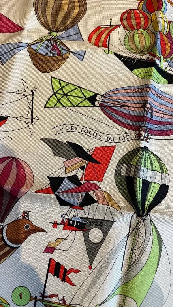 エルメス シルクスカーフ Les Folies du Ciel HERMES エルメス LES FOLIES DU CIEL シルク スカーフ【B08720