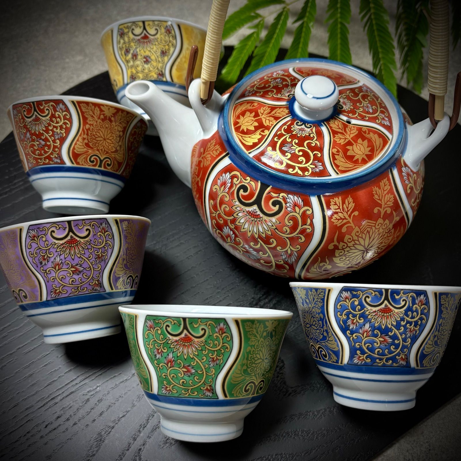 e2660 古伊万里 煎茶碗 五客 染付 金彩 煎茶道具 茶道具 Yahoo!オークション - 煎茶碗 五客 平安丹祐 三国丹祐 共箱 木箱