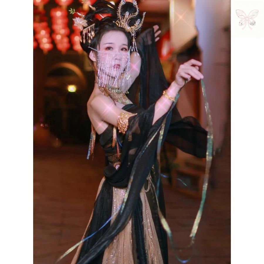 敦煌飛天 コスプレ衣装 アラビアン衣装 レディース 華流 中華コスチューム 仮装 変装 古典舞踊ダンス衣装 セット古代 踊り子 エキゾチック WWW_NOITHATQUANGTHANH_NET