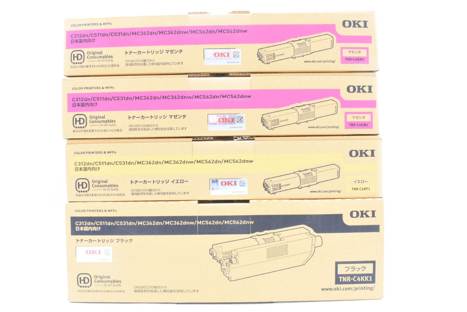 未使用 OKI 純正 トナー TNR-C4KK1/KM1/KY1 3色4本（マゼンタ 