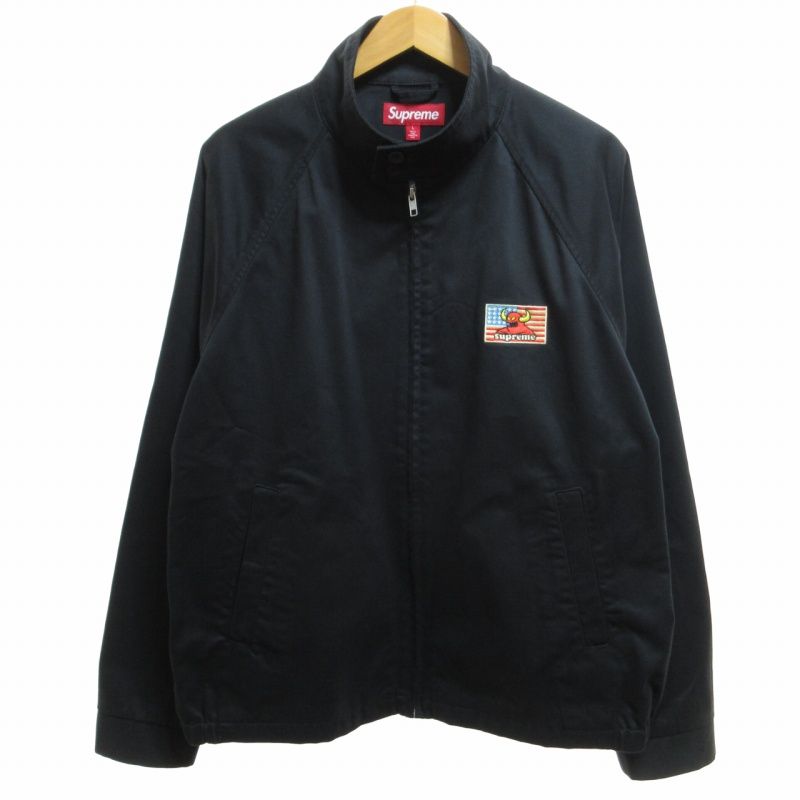 シュプリーム SUPREME 美品 24SS Toy Machine Harrington Jacket トイ マシーン ハリントンジャケット  ブルゾン スタンドカラー フロントワッペン 黒 ブラック L - メルカリ