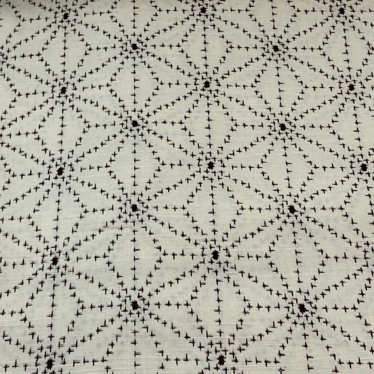 反物 秀品 紬 証紙 麻の葉 クリーム 正絹