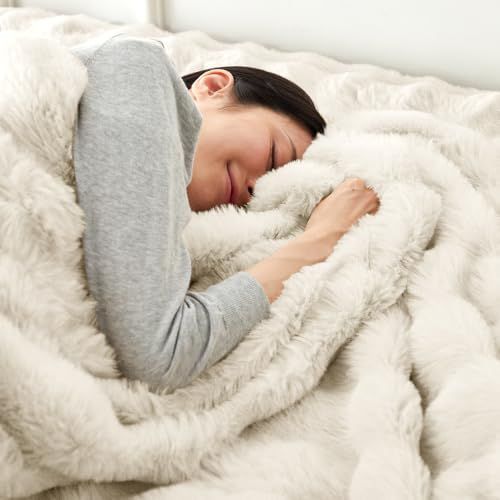 Color アイボリー_Size セミダブル_Style 単品 アイリスプラザ もこふわ毛布 ブランケット ずっと触れていたいタッチ感が癖になる2枚合わせのひざ掛け毛布 安心の低ホルムアルデヒド 静電気防止加工 セミダブル アイボリー