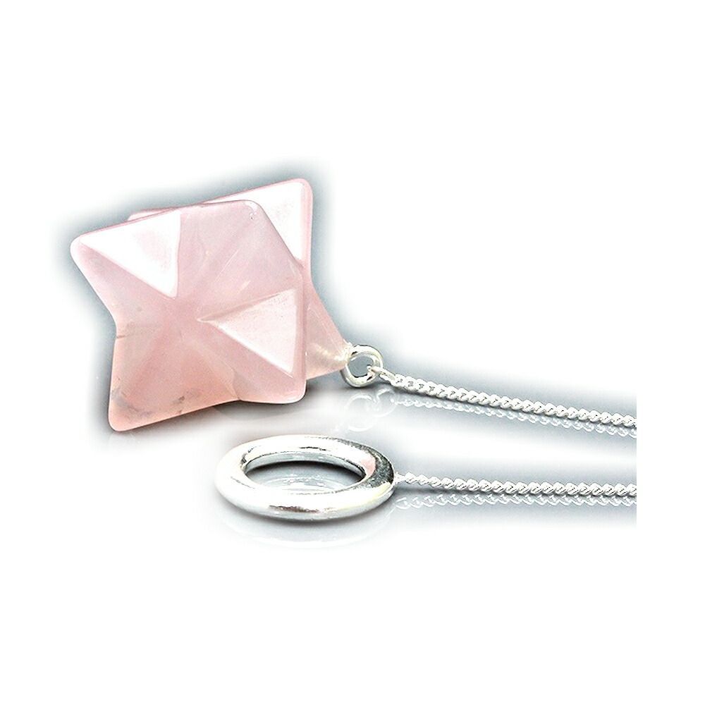 天然石 ペンデュラム ローズクォーツ マルカバスター 35mm