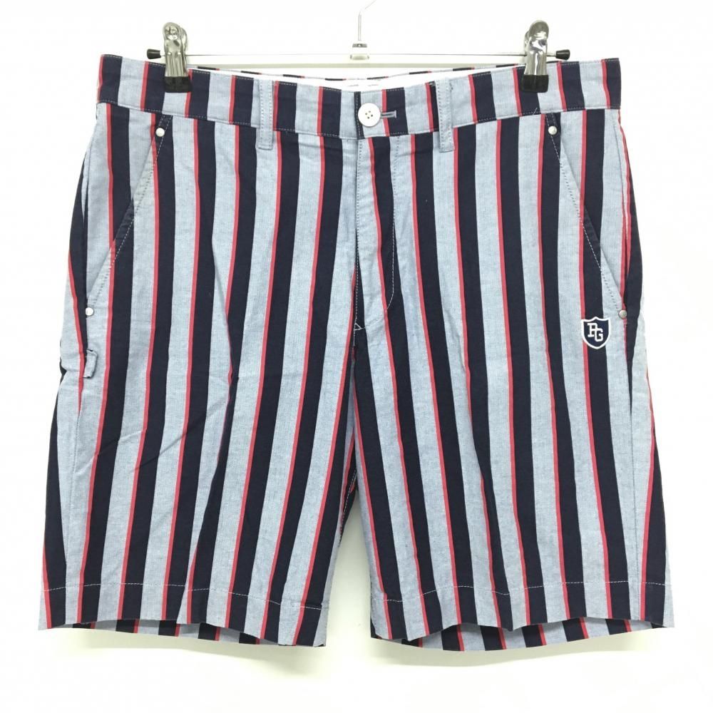☆特価☆パーリーゲイツ ハーフパンツ ネイビー×ピンク ストライプ