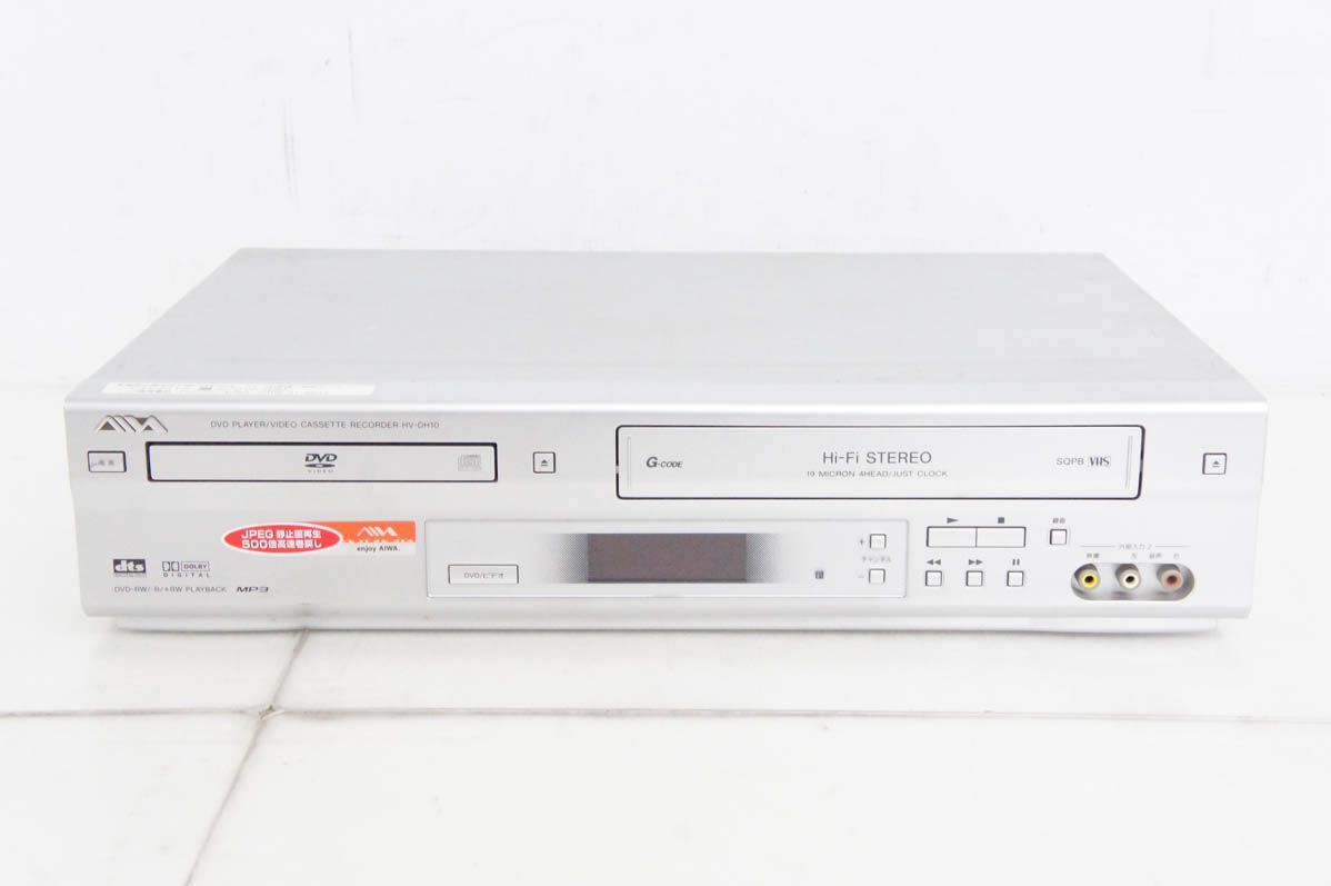 中古】aiwaアイワ ビデオカセットレコーダー DVDプレーヤー一体型VHSビデオデッキ HV-DH10 - メルカリ