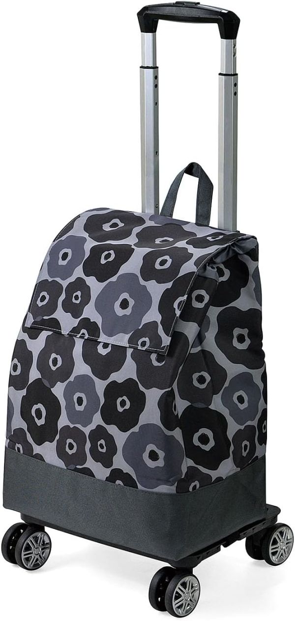 【新品・2営業日で発送】UNOFUKU CHARMISS シャルミス ショッピングカート 花柄 4輪 カブセ グレー 15-5040-20 (2192408)