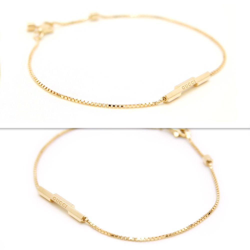 中古美品】新品仕上げ済 グッチ ブレスレット K18YG リンク トゥ ラブ  
