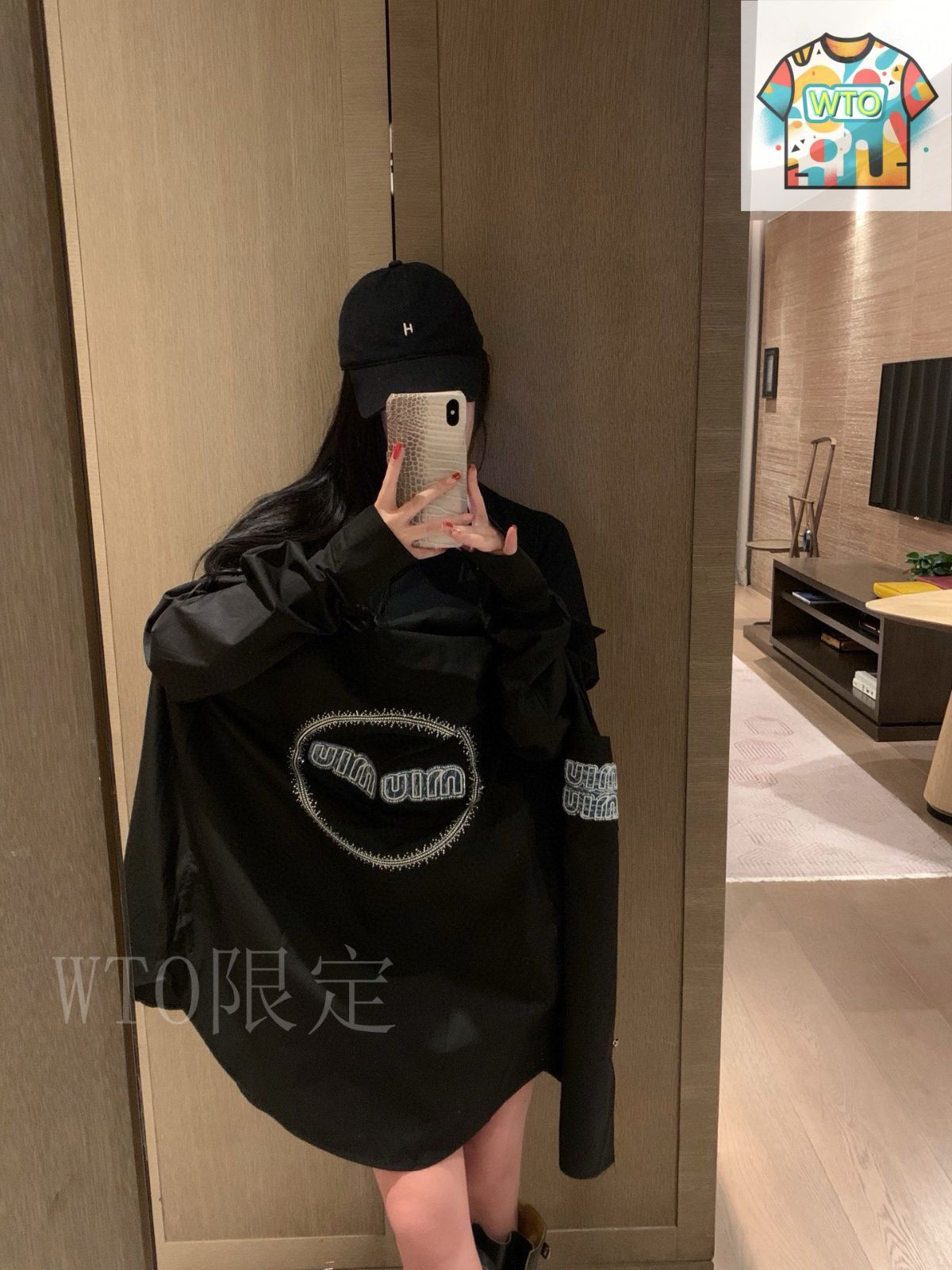 今日WTO】Miu Miu Blue Letter Logo Short-Sleeve Shirt ミュウ