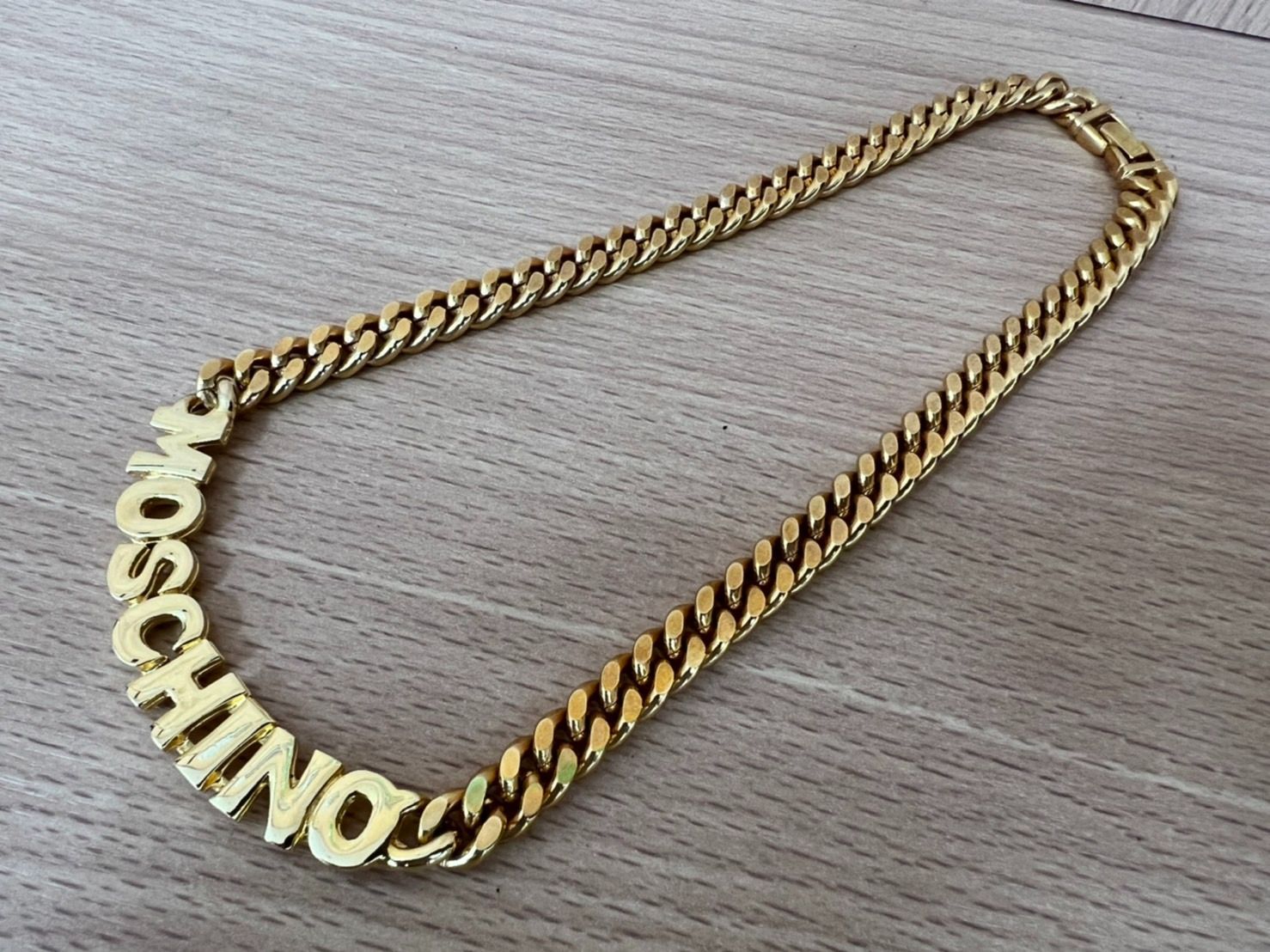 MOSCHINO モスキーノ ネックレス 喜平 チェーン 大ぶり ロゴ
