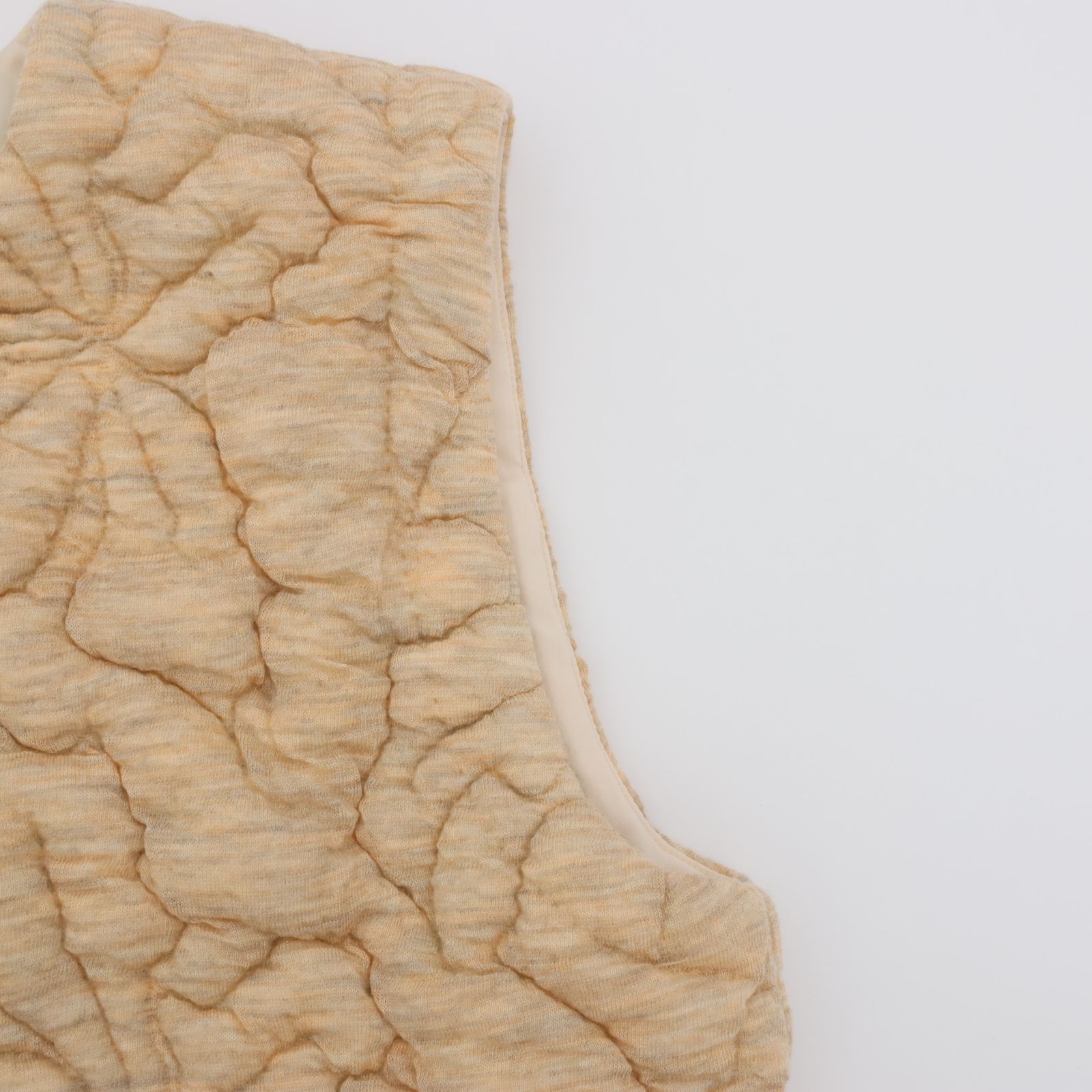 MEYAME メヤメ FLOWER QUILTING VEST LIGHT BEIGE フラワー
