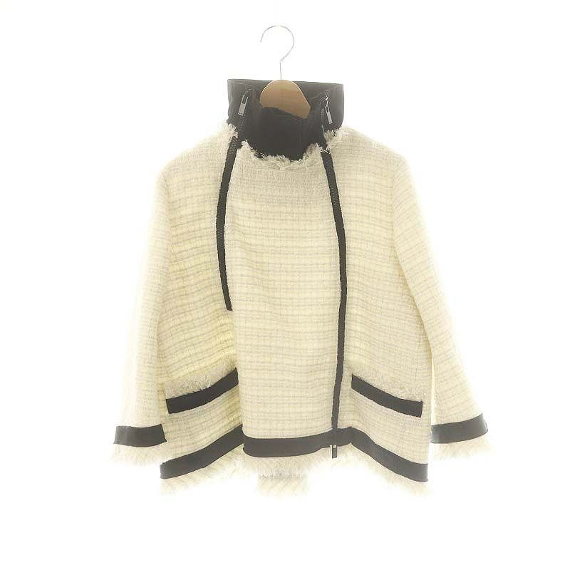 サカイ sacai ツイードジャケット ウール混 1 オフホワイト |MI OS SH