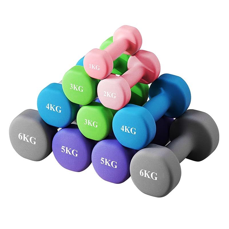 【新着商品】ダンベル【2個セット1kg 2kg 3kg 4kg 5kg 6kg 8kg10kg】【 選べる7色】筋トレ ダイエット 鉄アレイ ソフトコーティング (8kg×2個， 青) 1