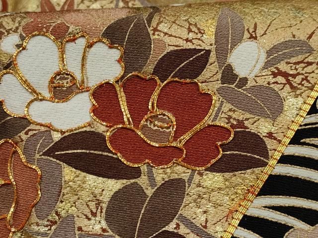 平和屋着物□豪華黒留袖 駒刺繍 地紙重ね流水松文 金彩 正絹 逸品