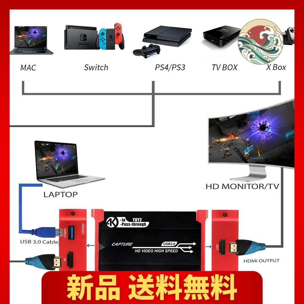 TreasLin USB3.0 HDMI ビデオキャプチャーボード Switch PS4 Xbox Wii 