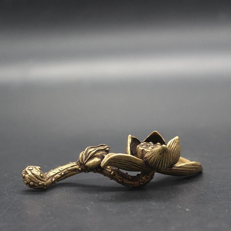 銅 細工 蓮華茶シャベル 筆架 筆棚書道具 文房具 装飾品 工芸品