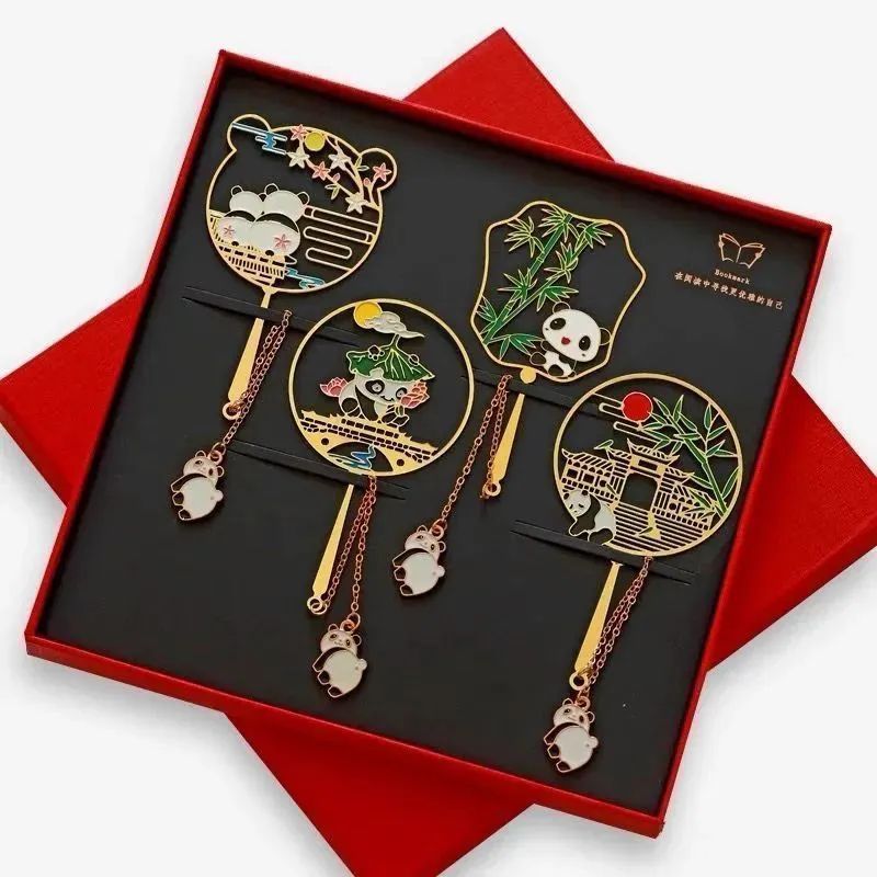 中国雑貨　パンダ　ブックマーク　ストラップセット 中国雑貨パンダブックマークストラップセット