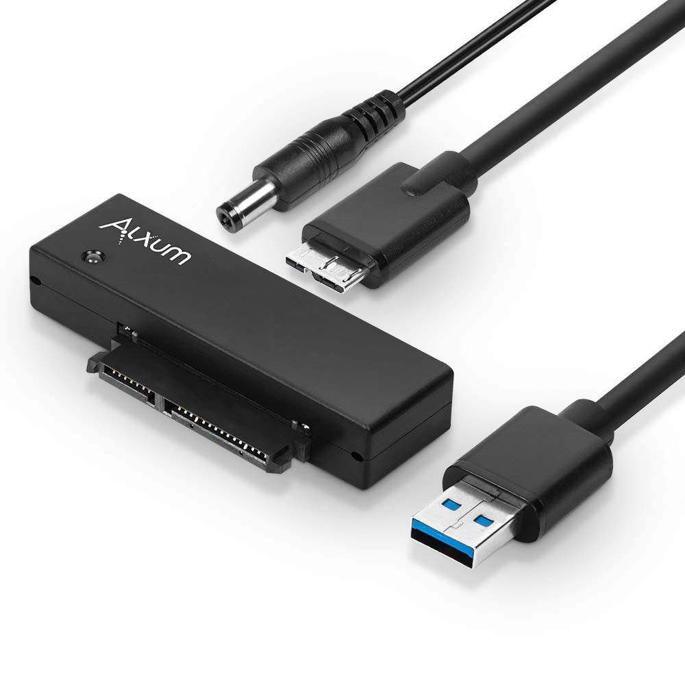 SATA 変換アダプター 2.5|3.5インチHDD|SSD SATA SATAI|II|III 光学ドライブに対応 USB3.0 12V 変換 2A電源アダプタ付き 最大5Gbps USB 高速転送 UASP対応 Alxum 最大18TB