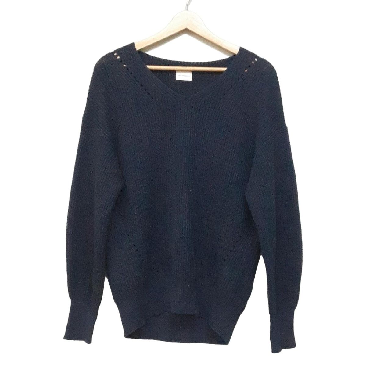 green label relaxing グリーンレーベルリラクシング 長袖セーター レディース - ネイビー Vネック