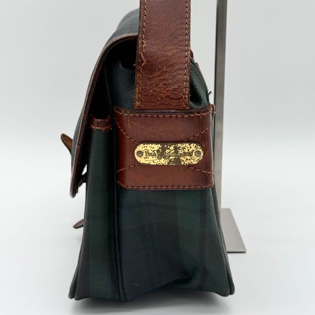 良品】Ralph Lauren タータンチェック ショルダーバッグ グリーン  
