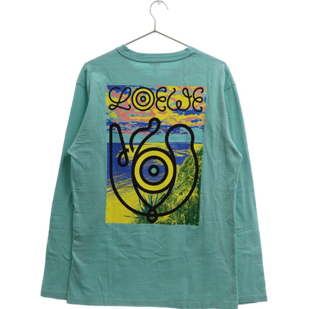 LOEWE (ロエベ) エルンバックプリント長袖Tシャツ カットソー ライトブルー H6299950CR