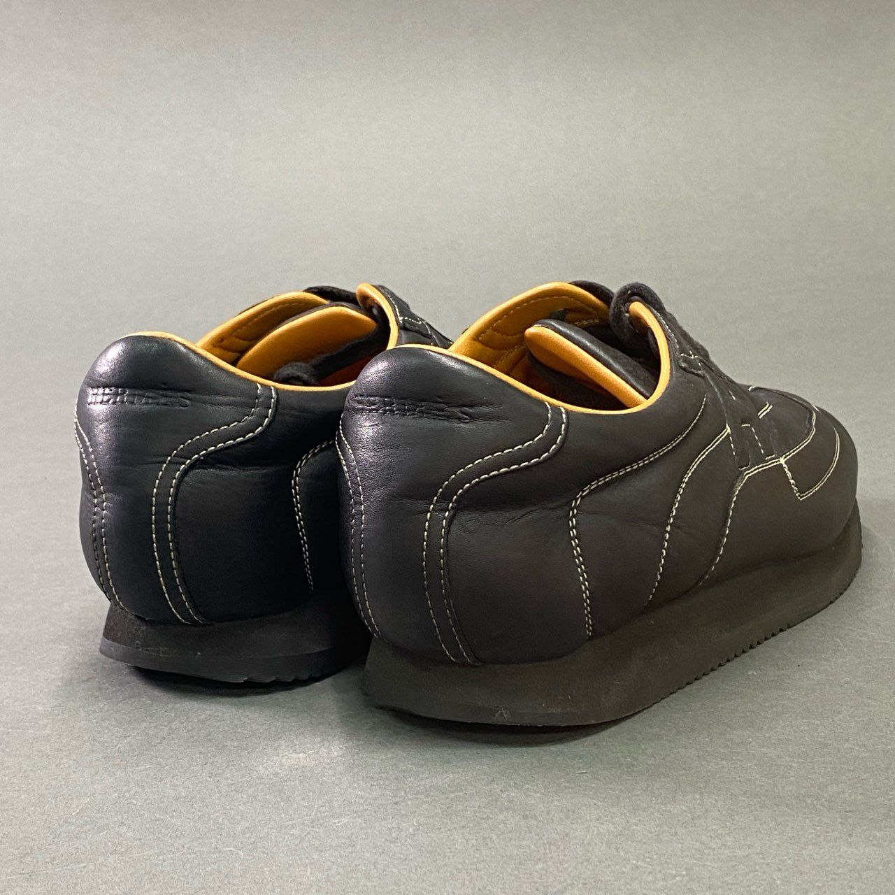 6b17 HERMES エルメス クイック レザースニーカー 39 ブラック 6b17 HERMES エルメス クイック レザースニーカー 39 ブラック