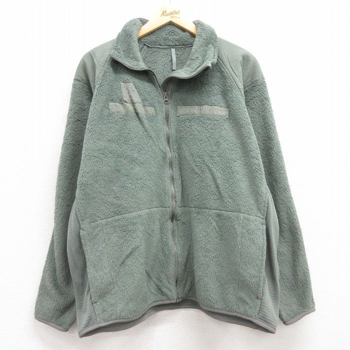 XL/古着 長袖 ミリタリー フリース ジャケット メンズ ECWCS GEN3 レベル3 ポーラテック ラグラン 緑系 グリーン 25feb06 中古 アウター フ