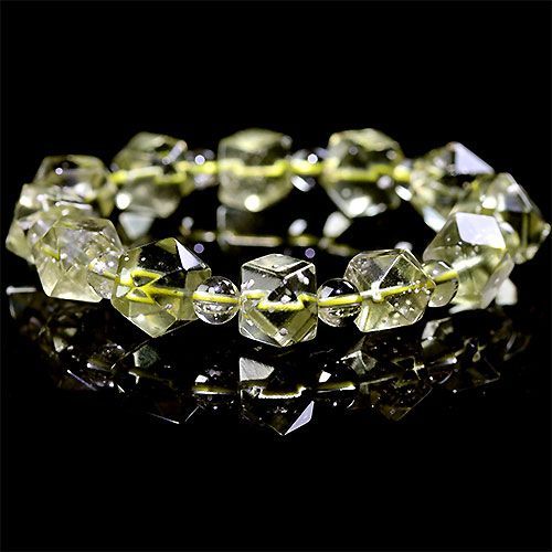 〔K1849-3〕高品質 約10mm リビアングラス 隕石 ブレスレット Libyan desert glass クリストバライト