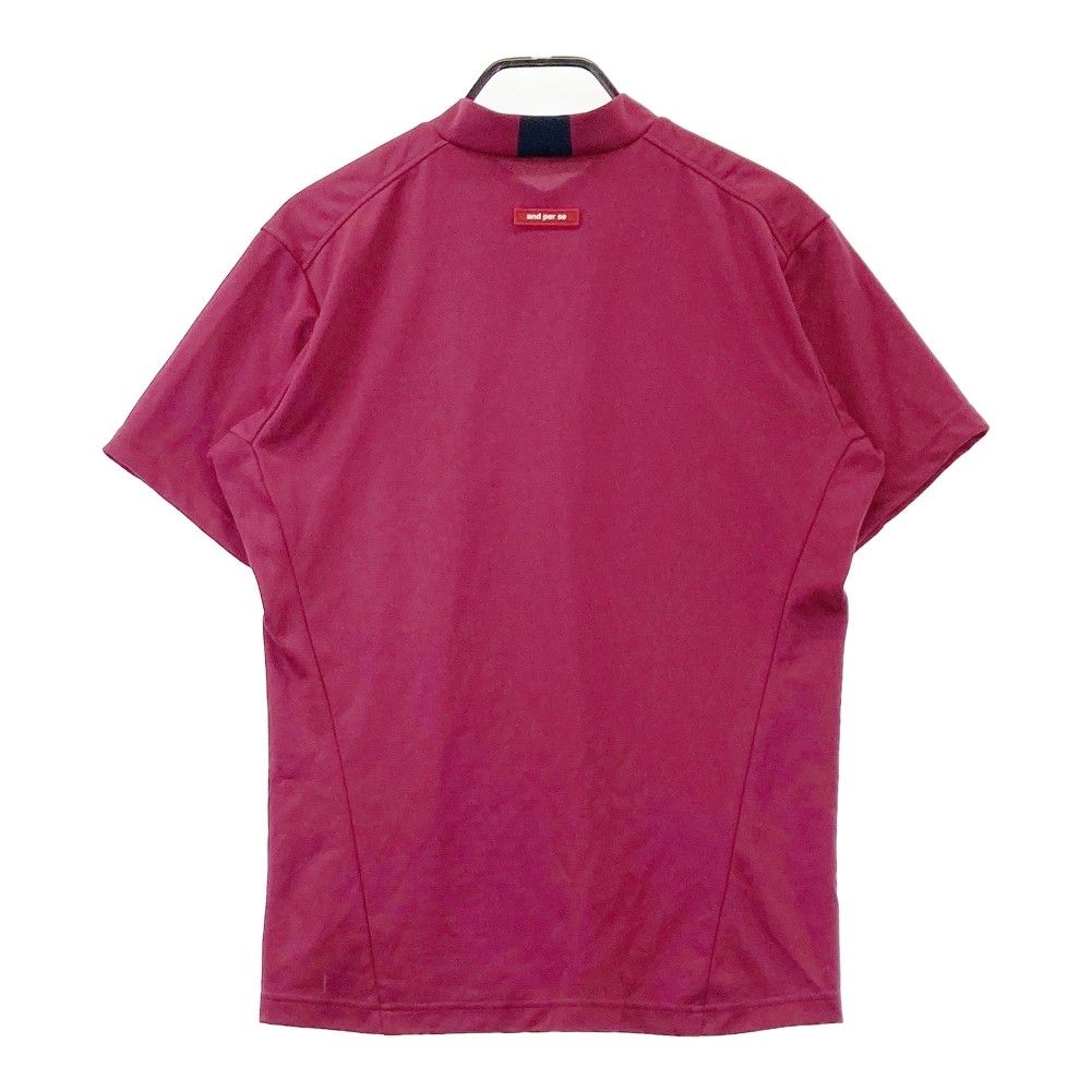 サイズ：L AND PER SE アンパスィ  ハイネック 半袖Tシャツ  ブラック系 [240101429199] ゴルフウェア メンズ ストスト and per se ハイネックシャツ メンズ アンパスィ ゴルフウェア