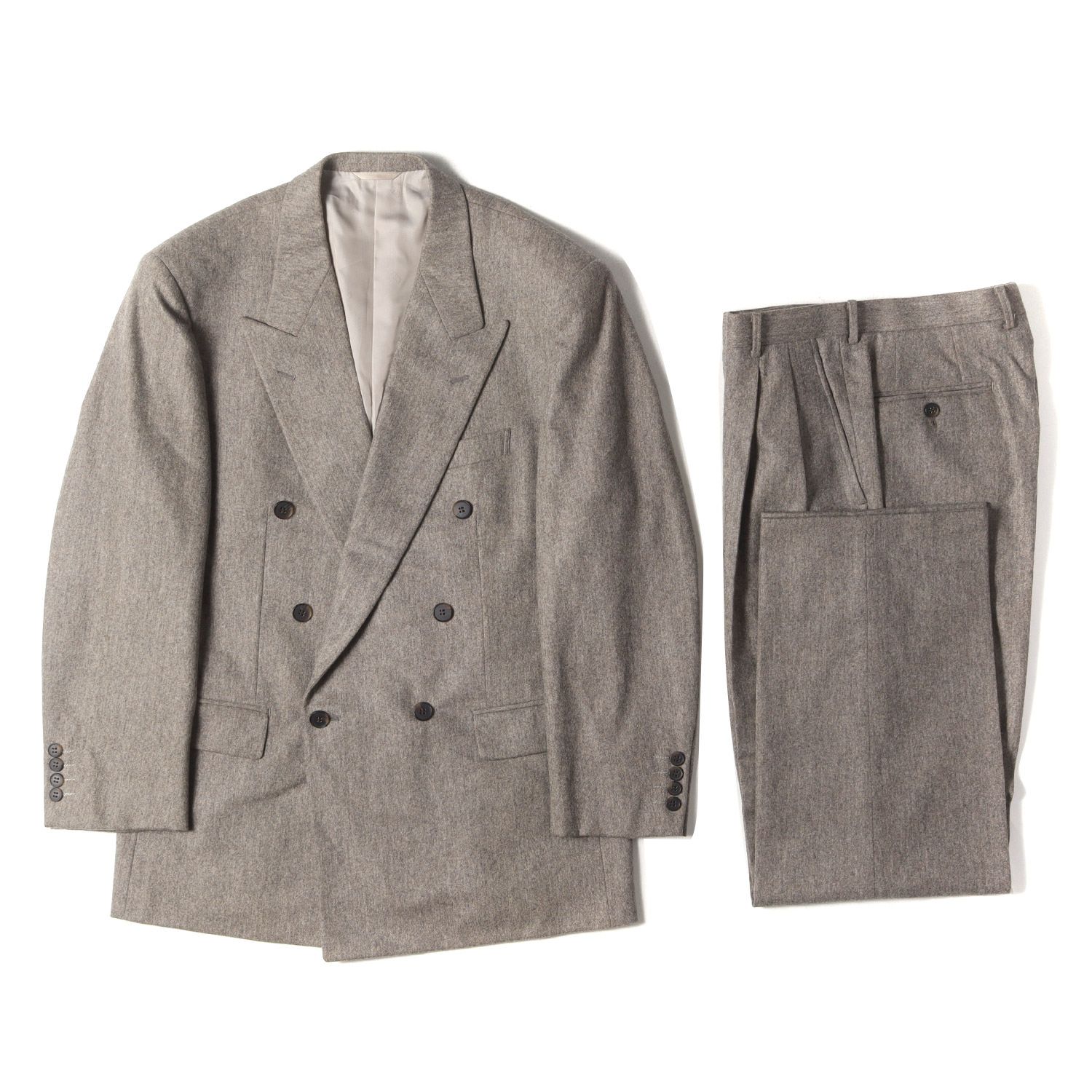 Christian Dior クリスチャンディオール サイズ:96-82-175 90s メランジ ウール セットアップ スーツ / MONSIEUR ヘザーグレー ブレザー ボトムス【メンズ】