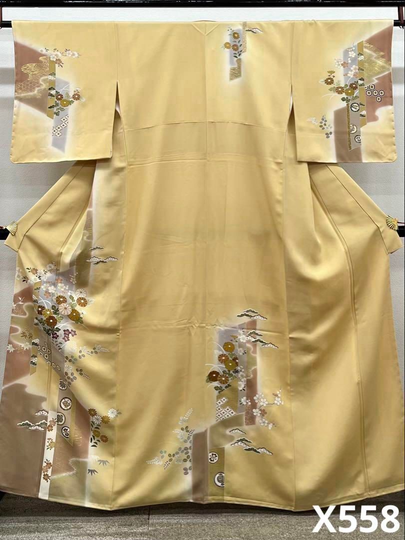 千總 西武扱い 付け下げ 金駒 金彩 正絹 躾糸付き パールトーン加工 X558 千總 西武扱い 付け下げ 金駒 金彩 正絹 躾糸付き パールトーン加工