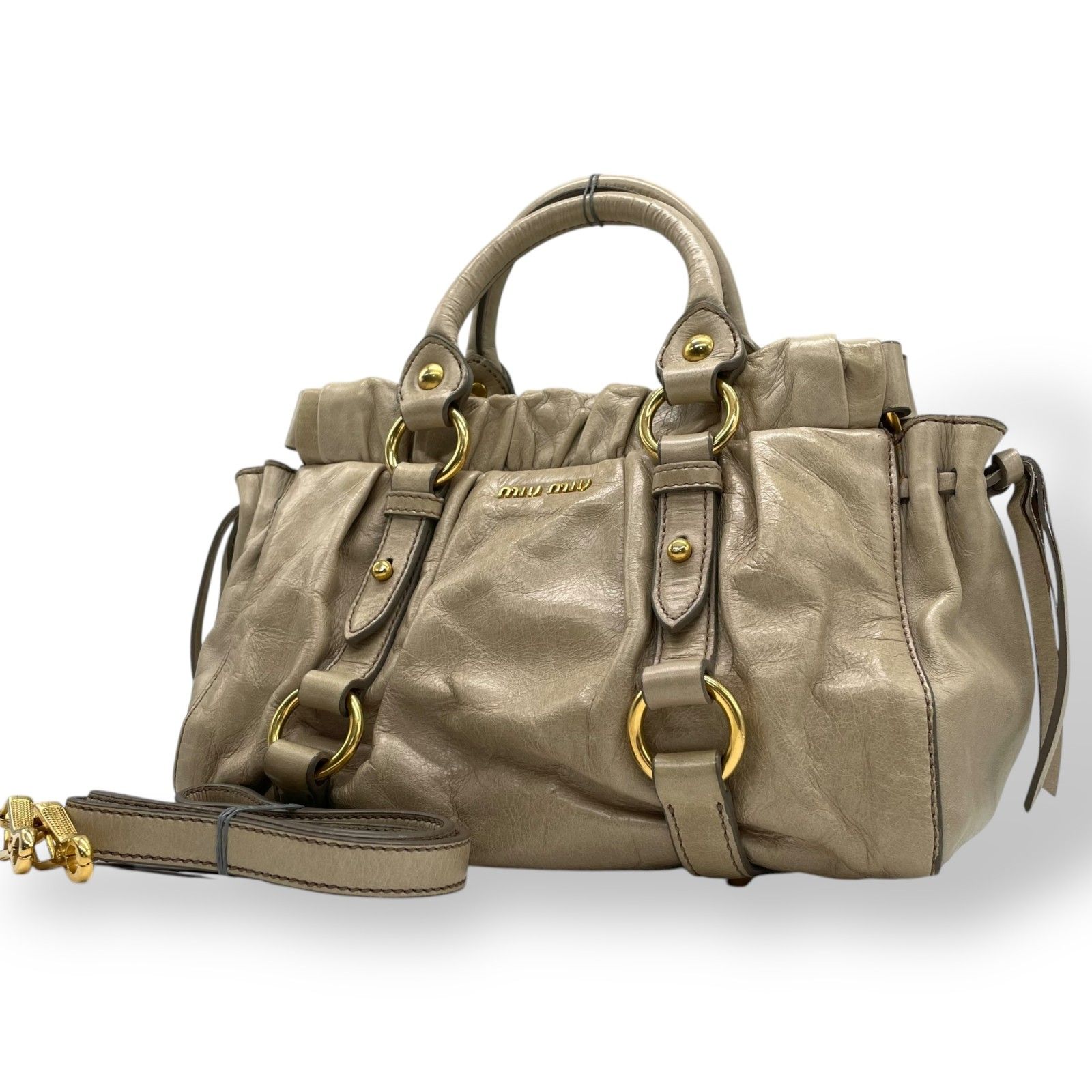 美品 miumiu ミュウミュウ ハンドバッグ ショルダーバッグ 2WAY