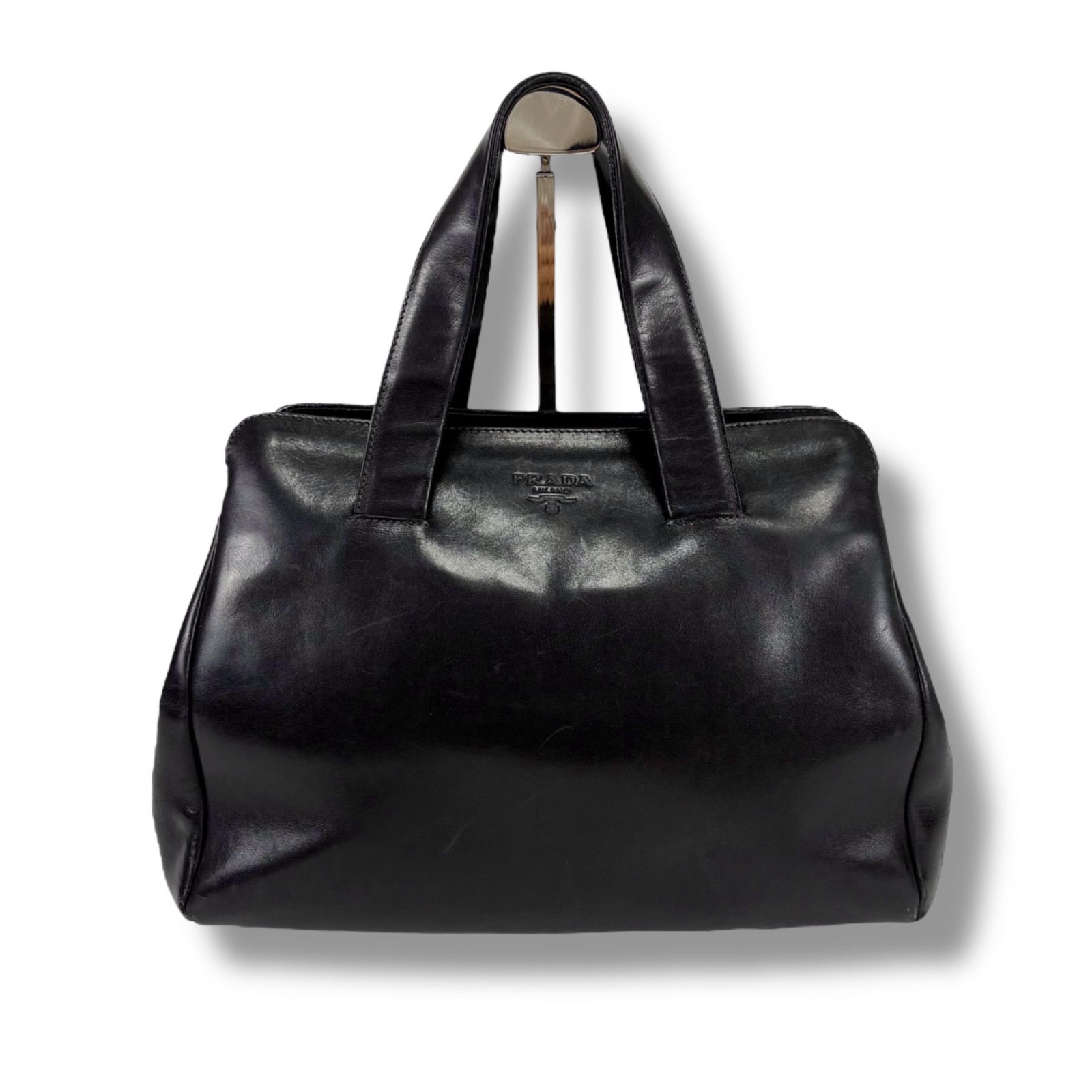 プラダ PRADA ハンドバッグ ミニボストンバッグ ブラック レザー