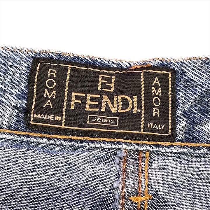 超美品 FENDY フェンディ ダブル ウエスト デニム パンツ ジーンズ  
