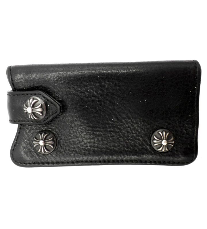 クロムハーツ CHROME HEARTS KEY CASE クロスボタン レザー キーケース s4857