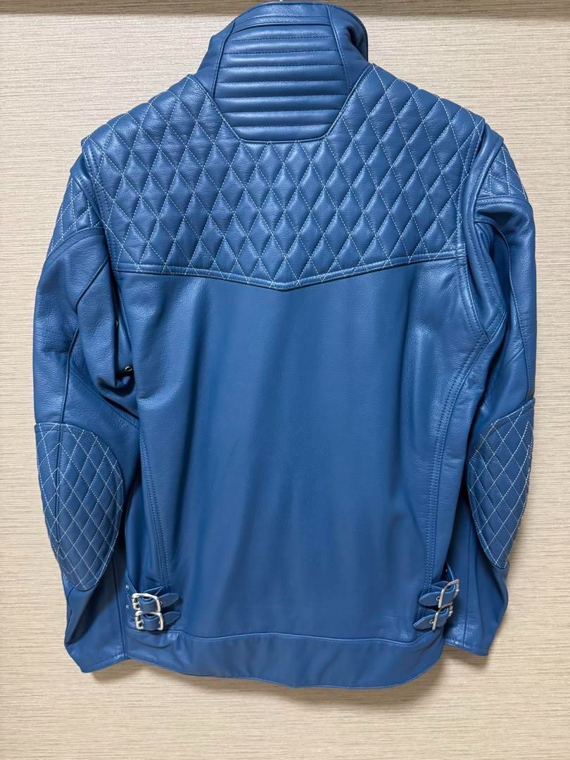 クシタニ　46worksアーカナレザージャケット LL ブルー　K-0726W K-0726W 46works アーカナレザージャケット クシタニ｜KUSHITANI