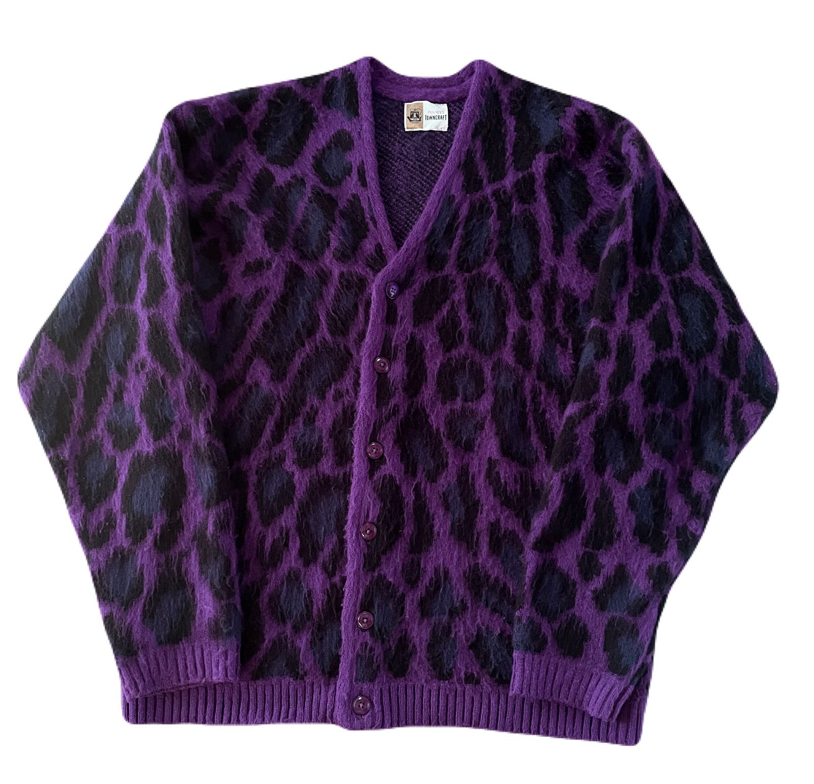 PENNEY'S TOWNCRAFT ヒョウ柄カーディガン M TOWN CRAFT PENNEY'S カーディガン ヒョウ柄 パープル サイズ M - メルカリ