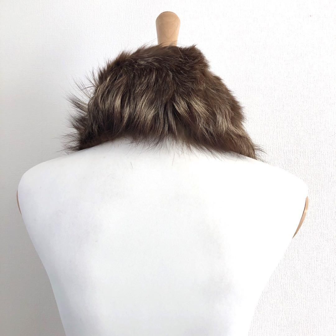 美品 毛皮 ミンク リアルファー マフラー キツネ 狐 ブラウン 成人式
