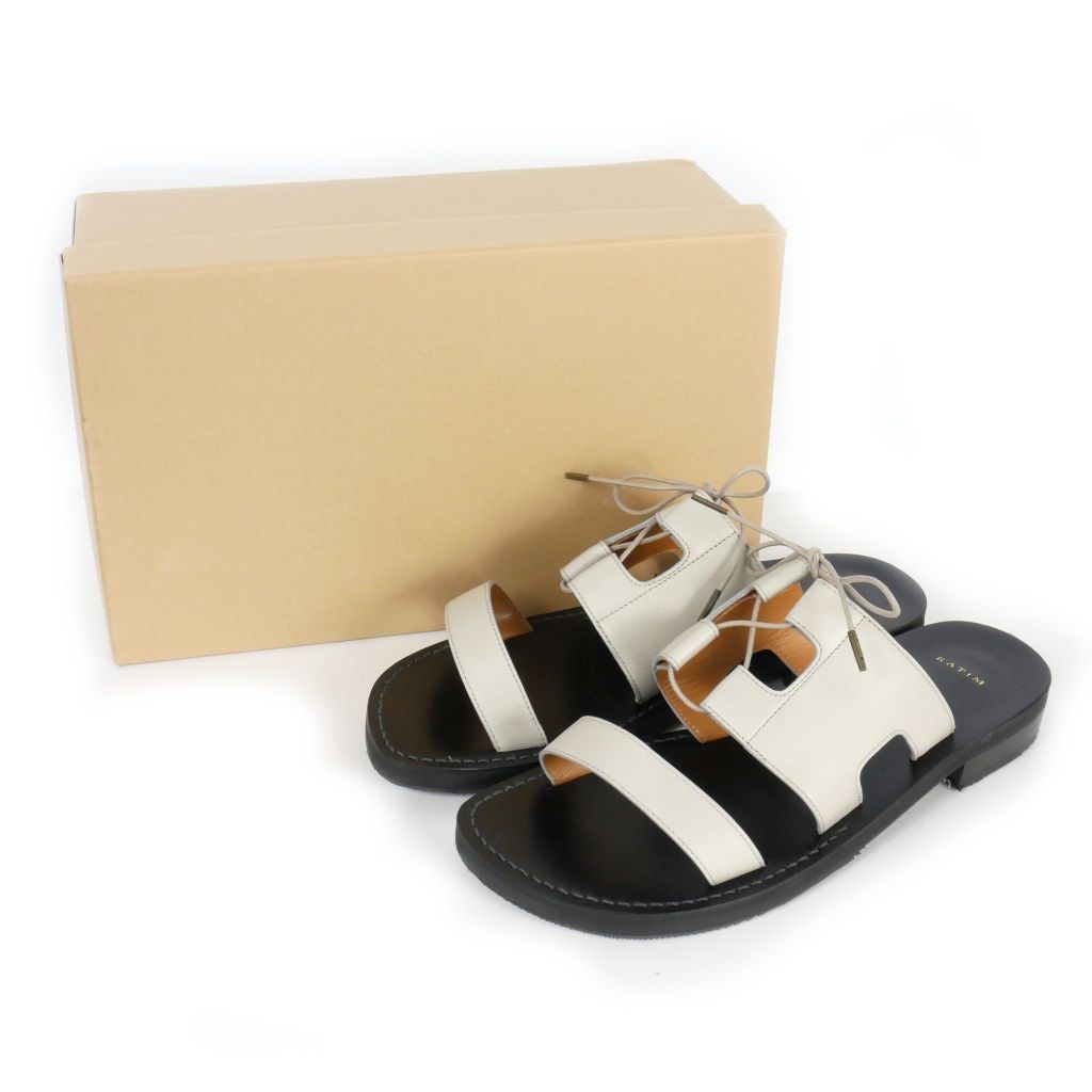 【中古】カチム KATIM ISLIP レースアップ レザーサンダル 2 グレー レディース カチム KATIM ISLIP レースアップ レザーサンダル 2 グレー - メルカリ