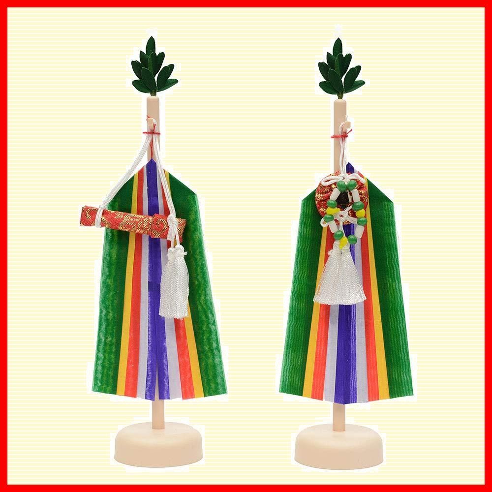 数量 ひるた仏具店 神具 真榊 1対 小豆 高さ24cm 神棚 お宮 神殿装飾用神具