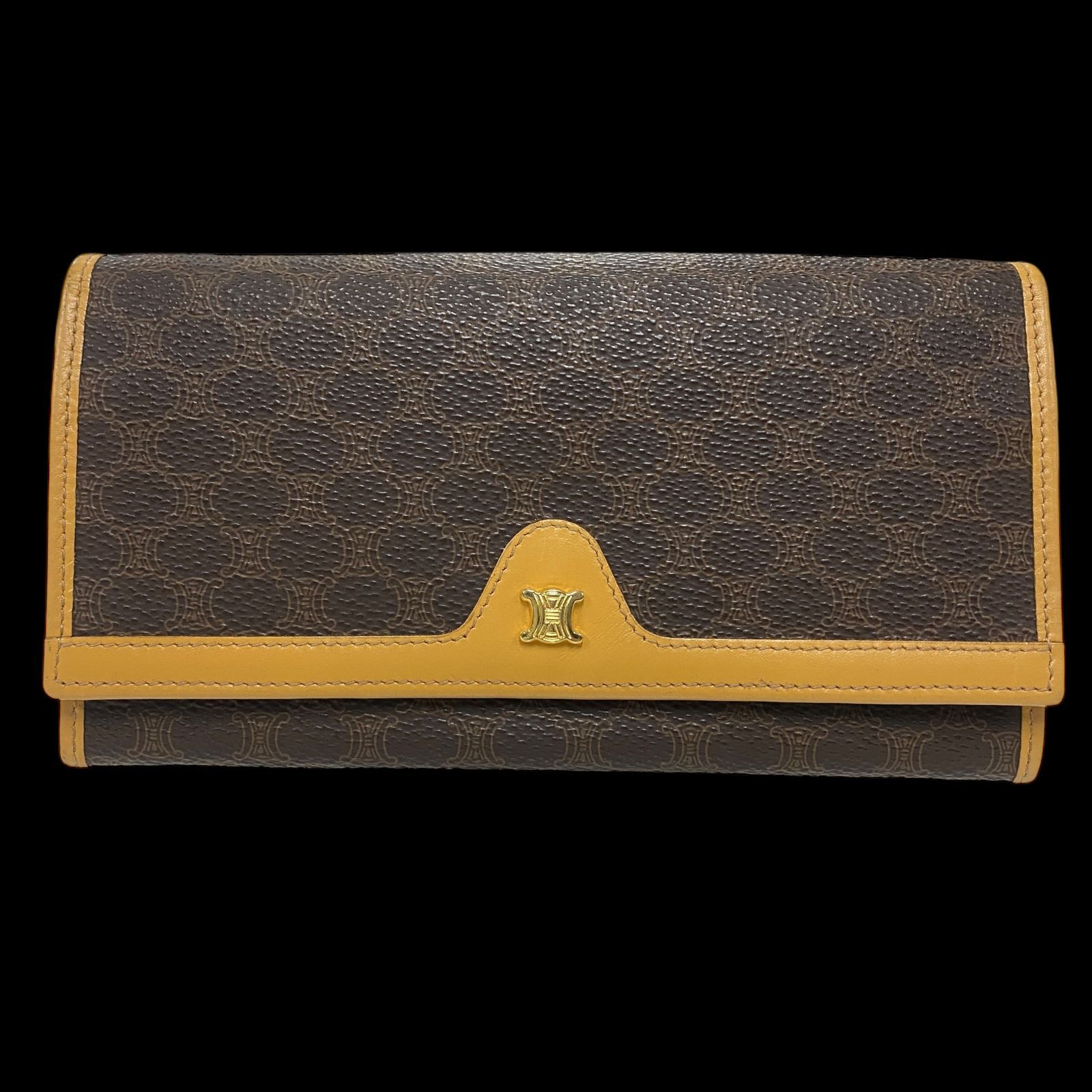美品 CELINE セリーヌ マカダム 長財布 ウォレット M13 トリオンフ金具 