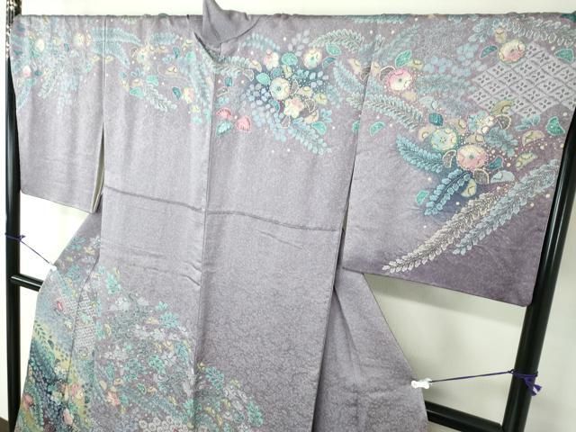 平和屋着物●訪問着　絞り　辻が花　暈し染め　金彩　ロング丈　正絹　逸品　DAAV6575ps 平和屋着物○訪問着 絞り 辻が花 暈し染め 金彩 ロング丈 正絹 逸品