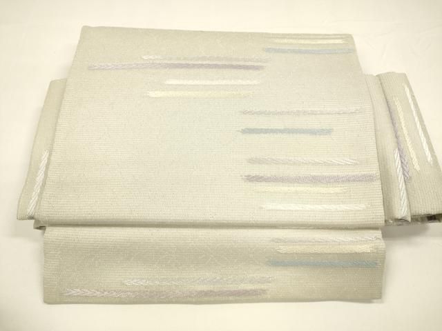 平和屋着物＊夏物 ワンタッチつけ帯 横段文 銀糸 正絹 DAAY8143cm